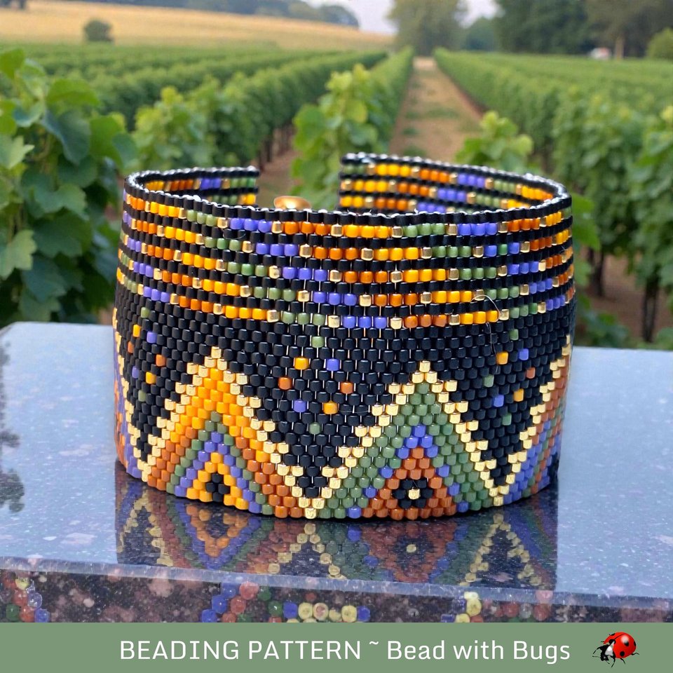 PURE FANTASY, Beaded Peyote Stitch Bracelet Pattern, PDF