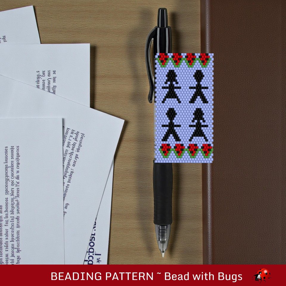 Peyote Stitch Beaded Pen Wrap FOR THE CHILDREN Palestine, Beaded Pen Wrap Cover for Pilot G2 Pen