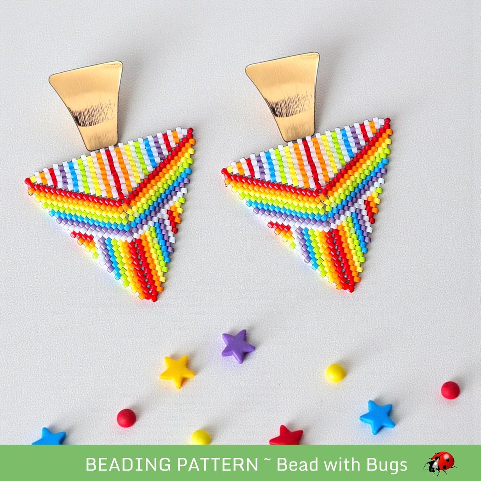 Rainbow Abstract : 3D Peyote Stitch Beading Pattern by Bead with Bugs