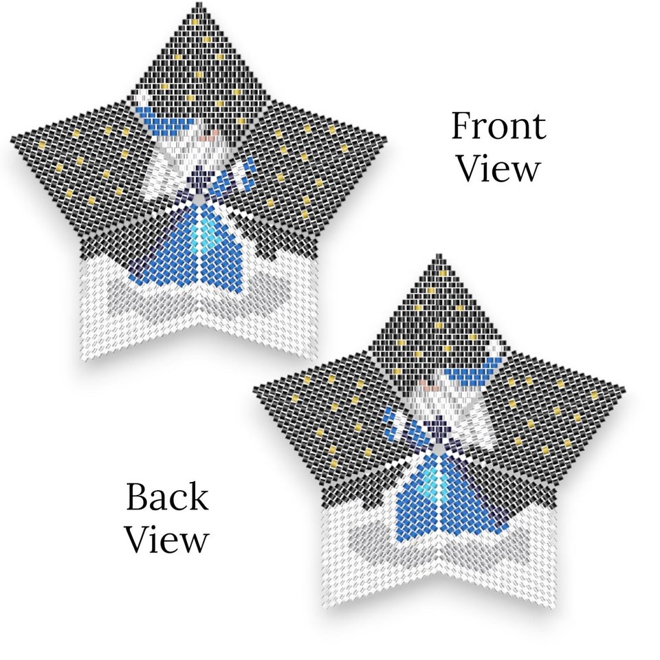 Santa in the Stars Peyote Stitch Beaded Star Pattern