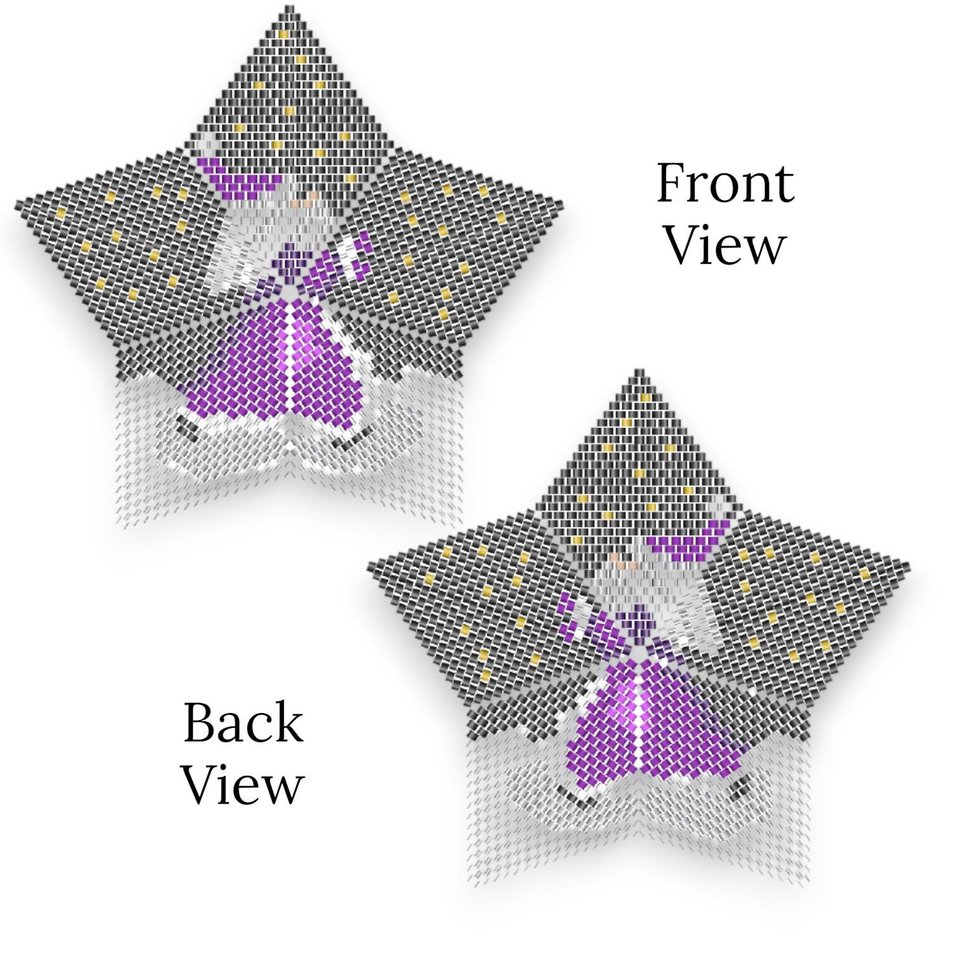 3D Beaded Peyote Star Ornament Pattern, Santa in the Stars (PDF)