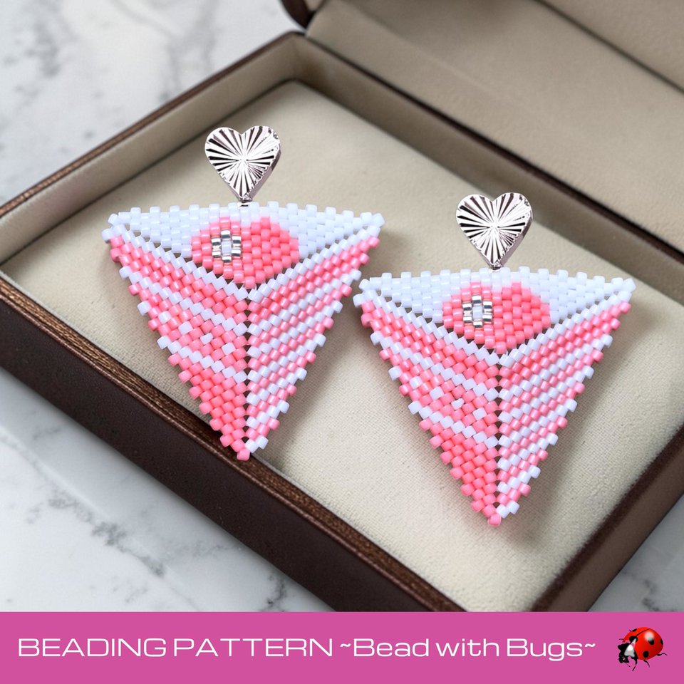 MY HEART : 3D Peyote Stitch Beading Pattern by Bead with Bugs