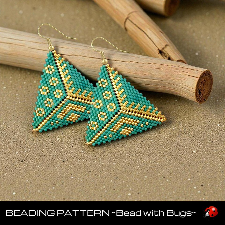 MOSSY GREEN: 3D Peyote Stitch Beading Pattern by Bead with Bugs