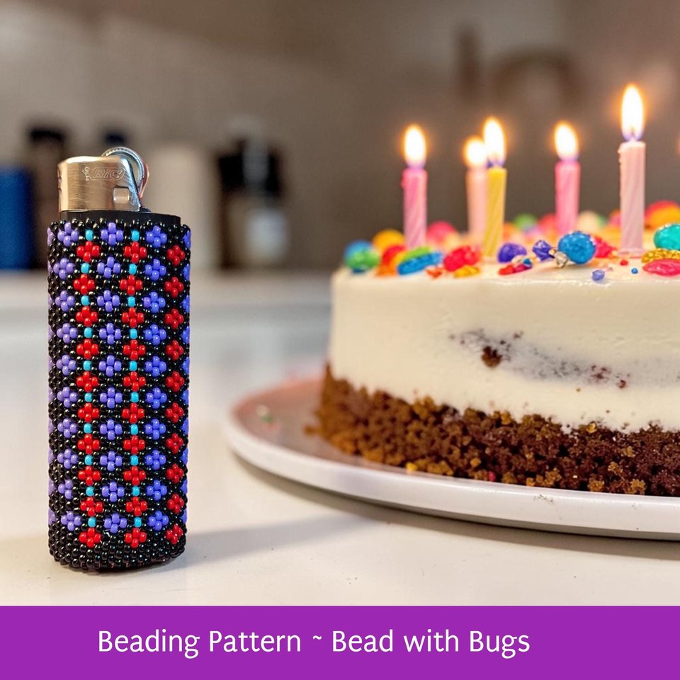 Tubular Peyote Stitch Beaded Lighter Cover using Seed Beads, Two Colours Your Choice
