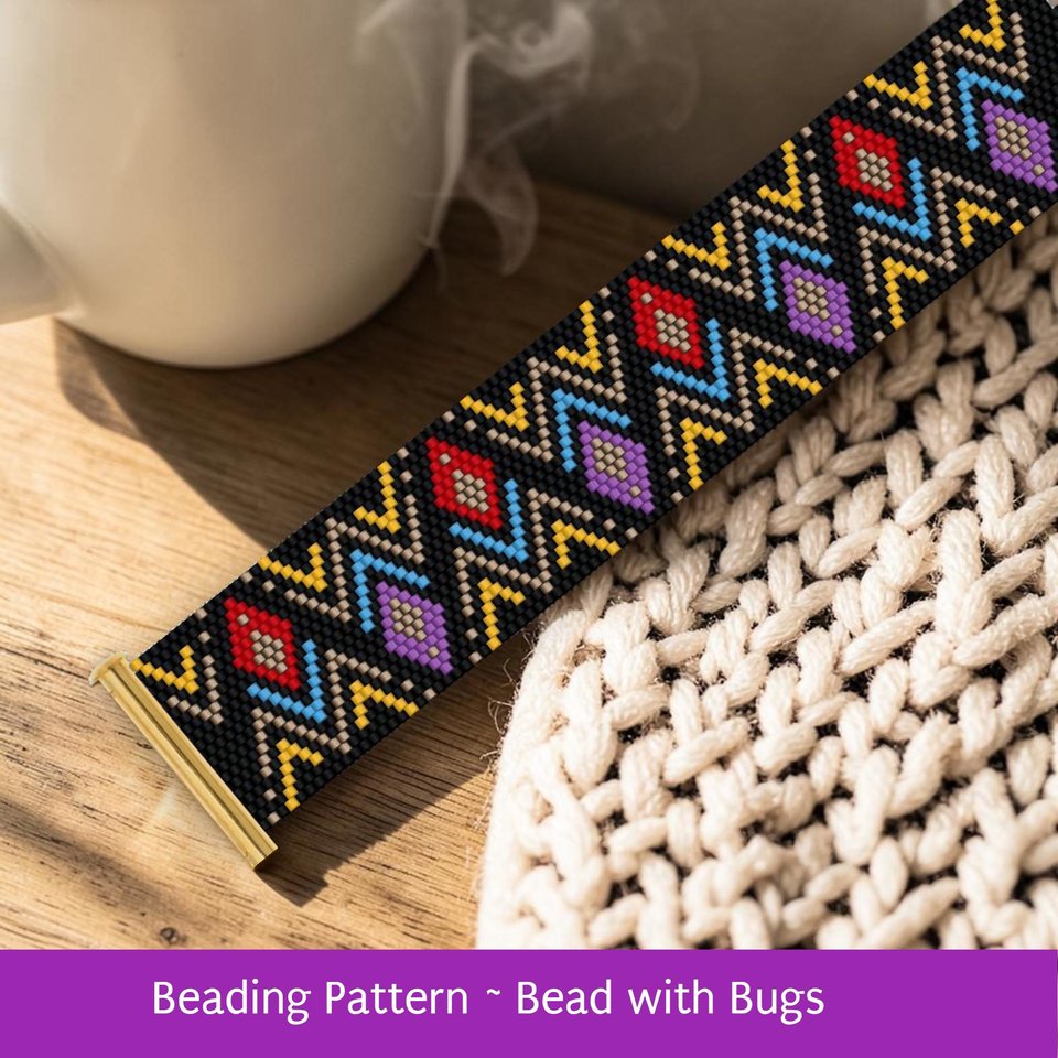 Peyote Stitch Beaded Bracelet Pattern, WARM SUMMER NIGHT