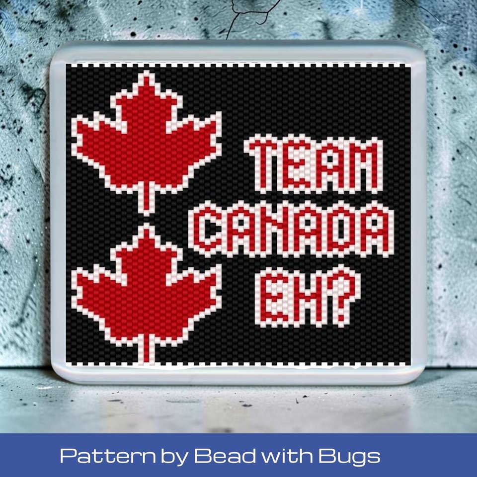 Peyote Stitch Beaded Coaster Pattern by Bead with Bugs, TEAM CANADA