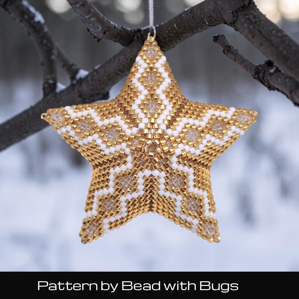 3D Peyote  Star Bead Pattern , The 2026 Festive Star,