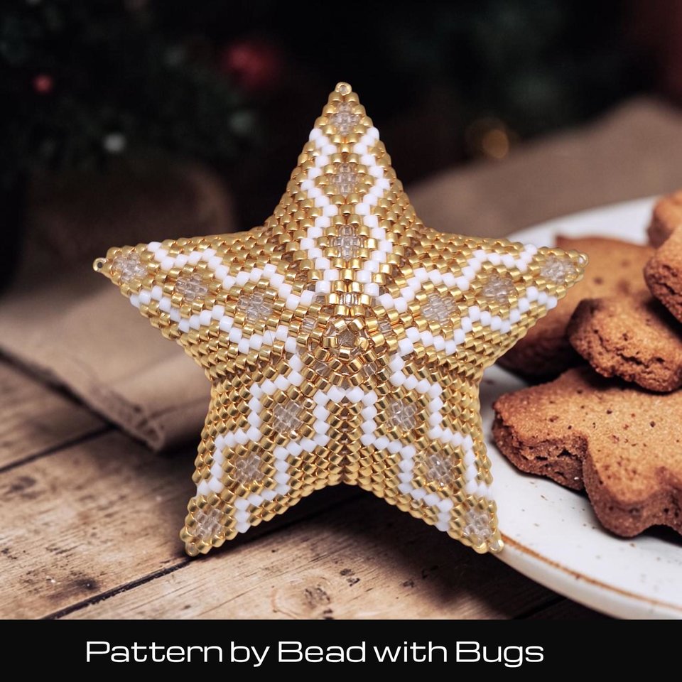 3D Peyote  Star Bead Pattern , The 2026 Festive Star,