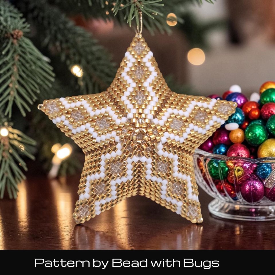 3D Peyote  Star Bead Pattern , The 2026 Festive Star,