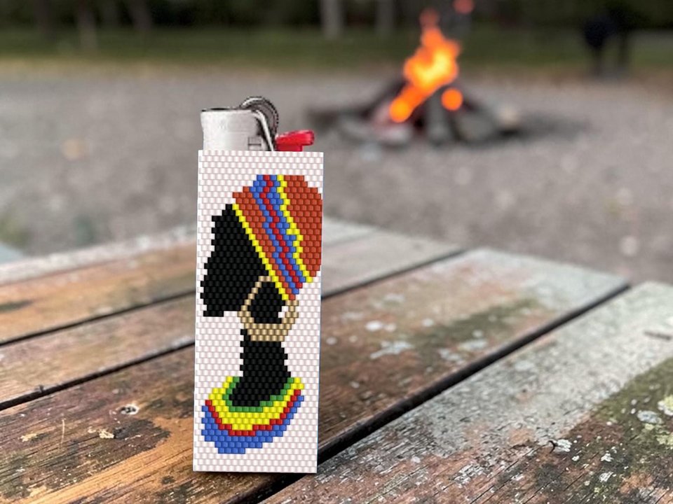 Peyote Stitch Beaded Lighter Cover, TRIBAL BEAUTY by Bead with Bugs