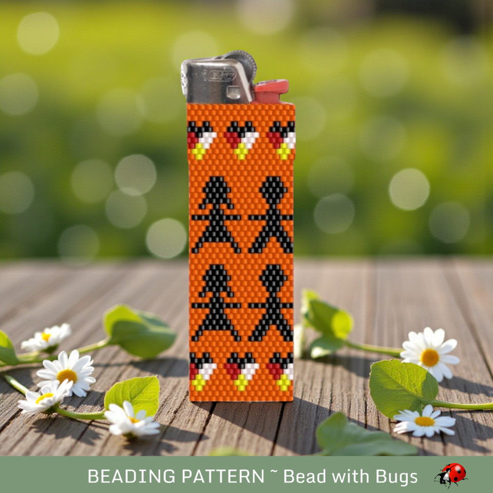 FOR THE CHILDREN:  Peyote Stitch Beaded Lighter Cover by Bead with Bugs