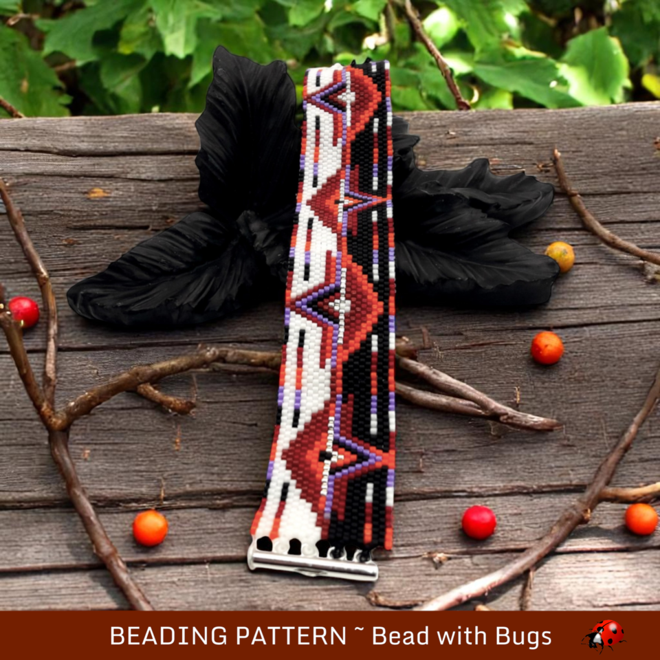 MID SUMMER DREAMS:  A Peyote Stitch Beaded Bracelet Pattern by Bead with Bugs