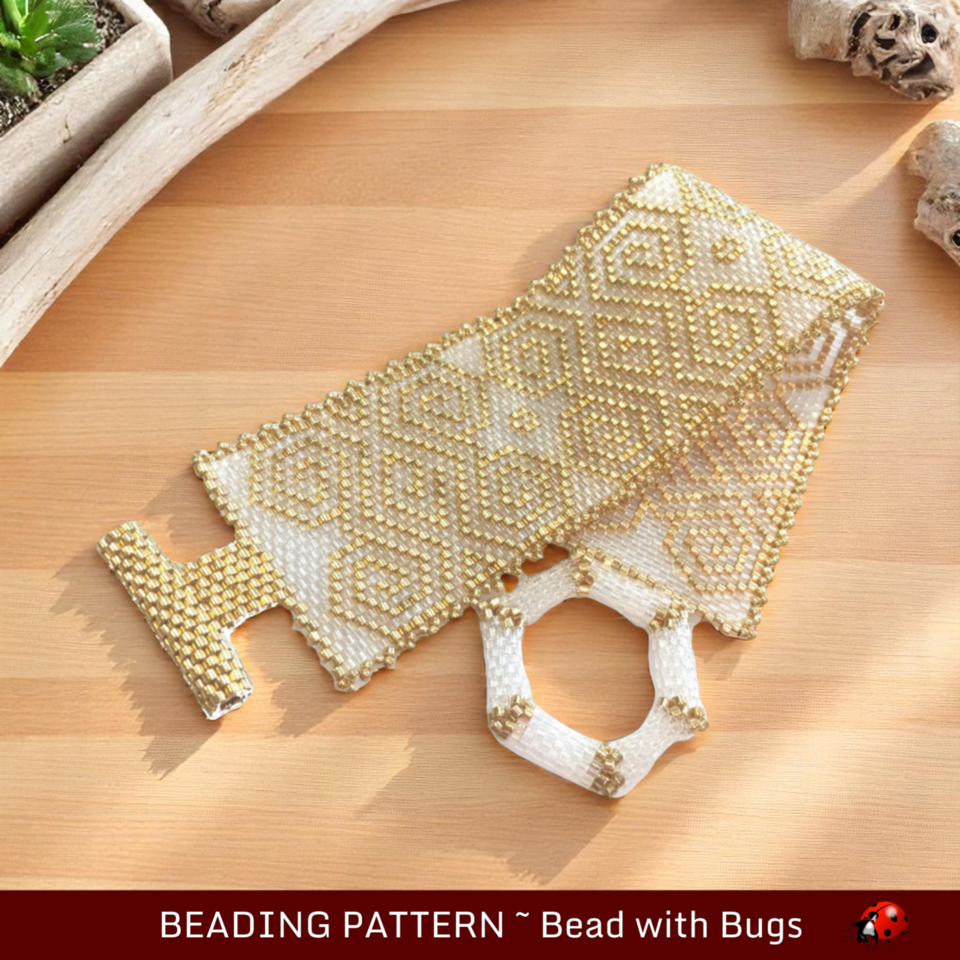 RICH GOLD: A Peyote Stitch Beaded Bracelet Pattern by Bead with Bugs