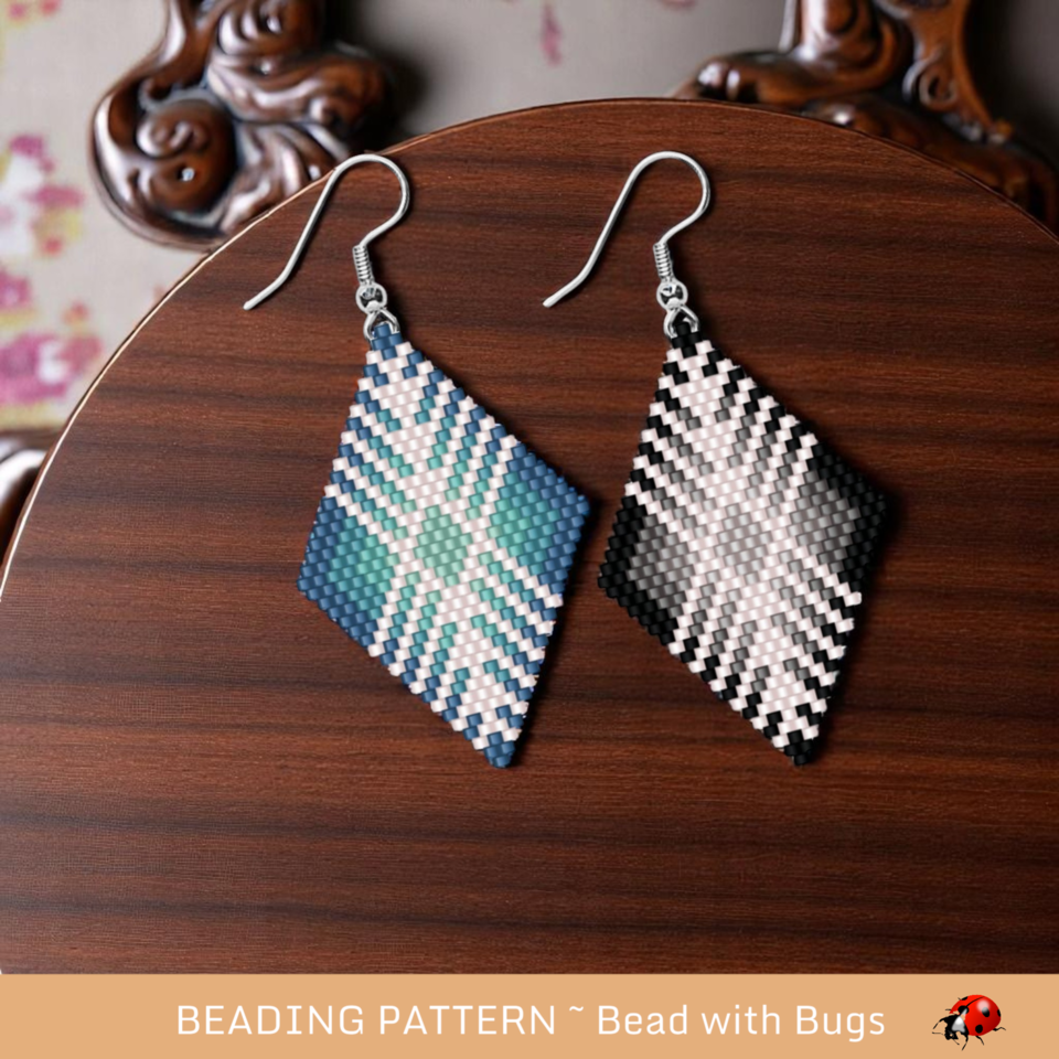 SHADES SERIES:  Brick Stitch Beaded Earrings Pattern by Bead with Bugs
