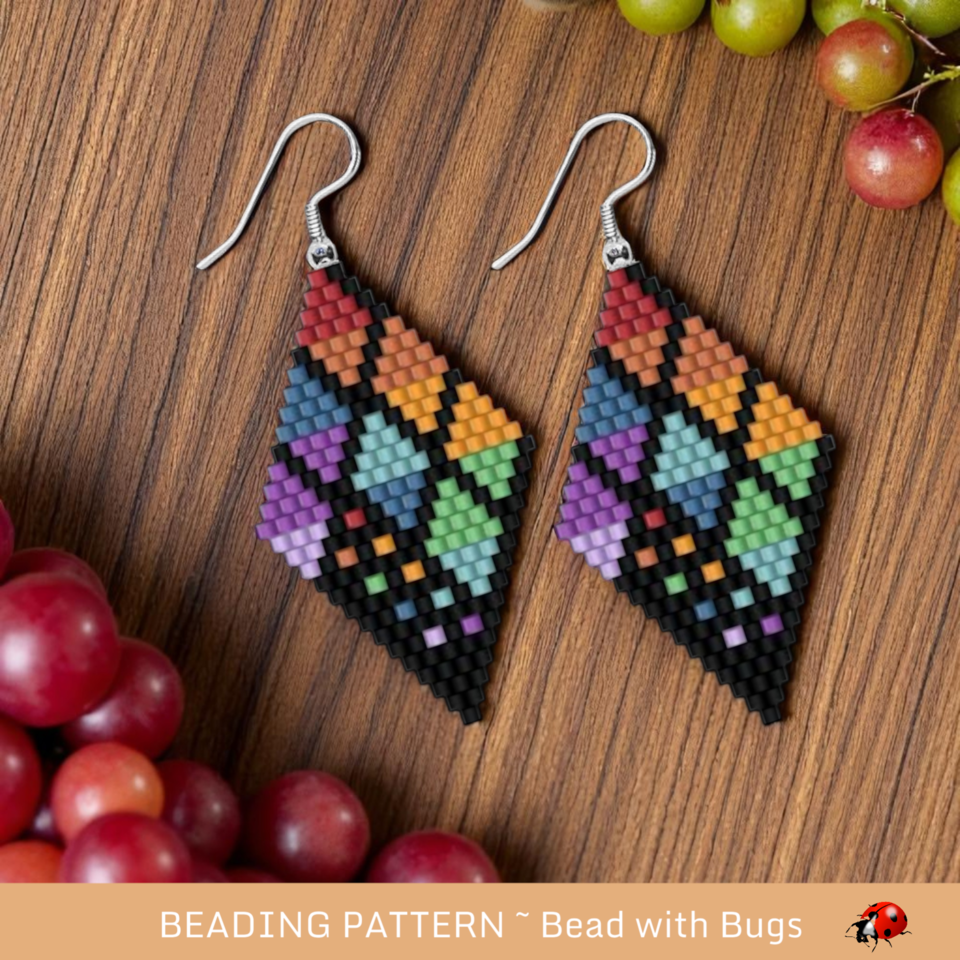 SIMPLY STUNNING:  Brick Stitch Beaded Earrings Pattern by Bead with Bugs