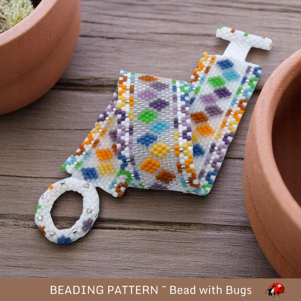 SPRING PARADE, an even count peyote stitch beaded bracelet pattern by ...