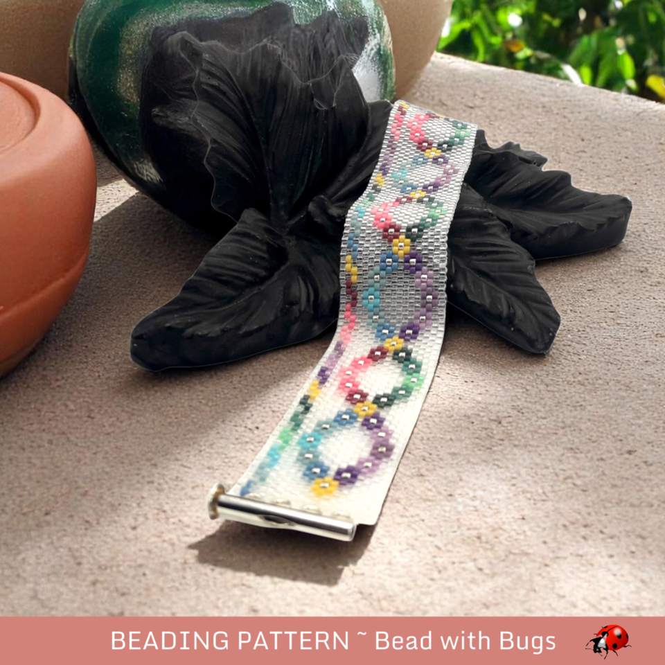 SUMMER SOLSTICE: A Peyote Stitch Beaded Bracelet Pattern by Bead with Bugs