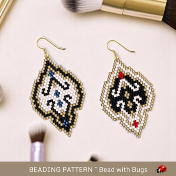 A LACY STATEMENT:  Brick Stitch Beaded Earrings Pattern by Bead with Bugs