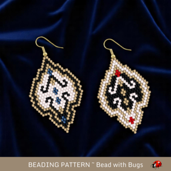 A LACY STATEMENT:  Brick Stitch Beaded Earrings Pattern by Bead with Bugs