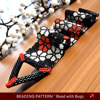 ABSENT FLOWERS: A Peyote Stitch Beaded Bracelet Pattern by Bead with Bugs