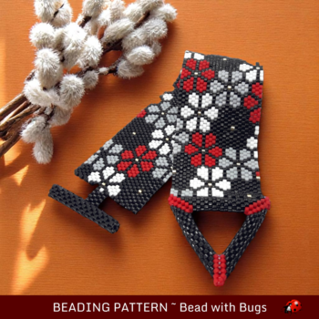 ABSENT FLOWERS: A Peyote Stitch Beaded Bracelet Pattern by Bead with Bugs