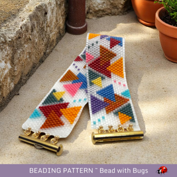 ALL THE ANGLES:  A Peyote Stitch Beaded Bracelet Pattern by Bead with Bugs