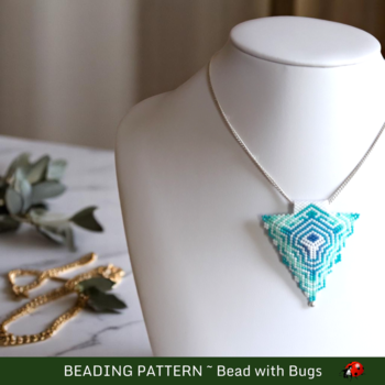 AQUA DREAMS: 3D Beaded Peyote Pendant Pattern by Bead with Bugs