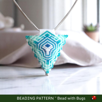 AQUA DREAMS: 3D Beaded Peyote Pendant Pattern by Bead with Bugs