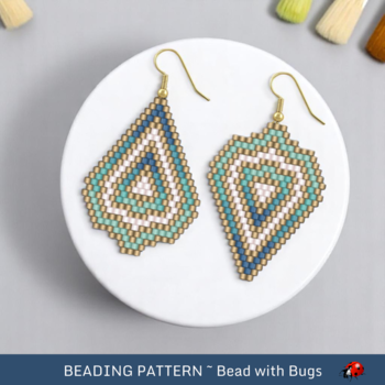 AQUA OMBRE:  Brick Stitch Beaded Earrings Pattern by Bead with Bugs