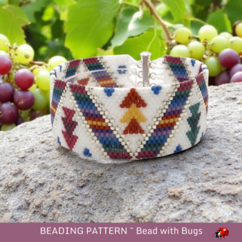 AUTUMN WINDS: A Peyote Stitch Beaded Bracelet Pattern by Bead with Bugs