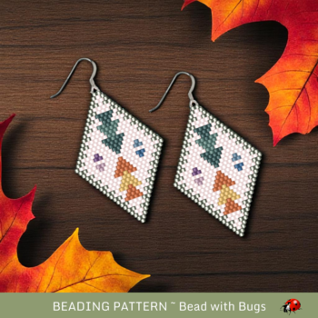 AUTUMN WINDS:  Brick Stitch Beaded Earrings Pattern by Bead with Bugs