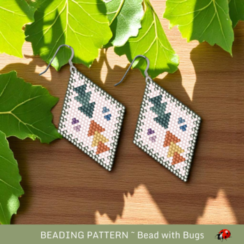 AUTUMN WINDS:  Brick Stitch Beaded Earrings Pattern by Bead with Bugs