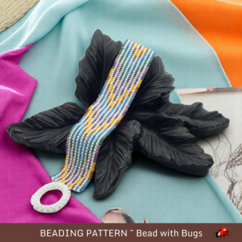 BATIK STRIPES:  A Peyote Stitch Beaded Bracelet Pattern by Bead with Bugs