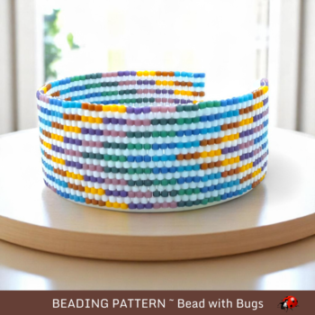BATIK STRIPES:  A Peyote Stitch Beaded Bracelet Pattern by Bead with Bugs