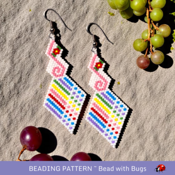 BE HAPPY:  Brick Stitch Beaded Earrings Pattern by Bead with Bugs
