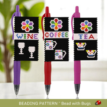 BRIGHT WINE: Peyote Stitch Beaded Pen Wrap by Bead with Bugs