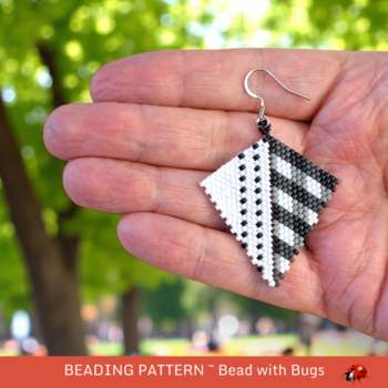 BLACK GINGHAM: Peyote Stitch Beading Pattern by Bead with Bugs
