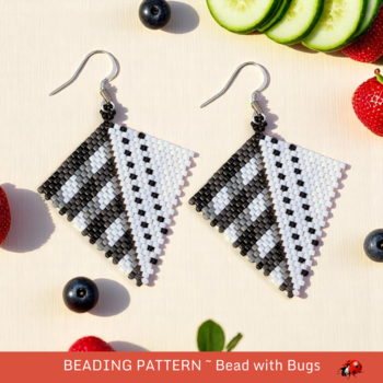BLACK GINGHAM: Peyote Stitch Beading Pattern by Bead with Bugs