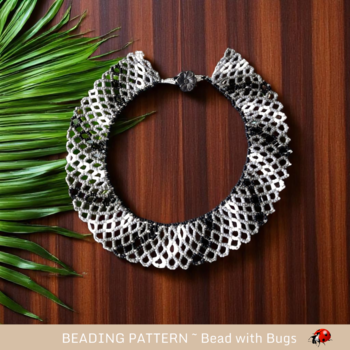 SHADES OF GREY: Net Beaded Collar Necklace Pattern by Bead with Bugs