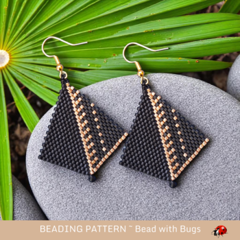 BLACK & GOLD: Peyote Stitch Beading Pattern by Bead with Bugs