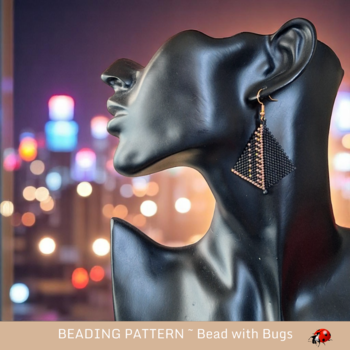 BLACK & GOLD: Peyote Stitch Beading Pattern by Bead with Bugs