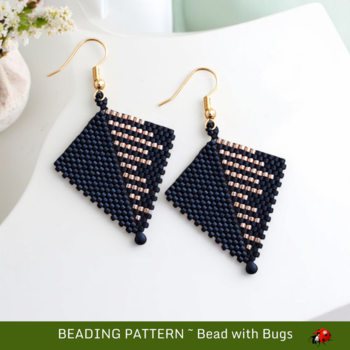 BLACK & GOLD 2: Peyote Stitch Beading Pattern by Bead with Bugs