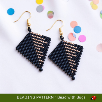 BLACK & GOLD 2: Peyote Stitch Beading Pattern by Bead with Bugs