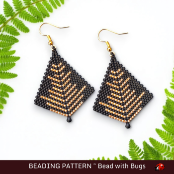 BLACK & GOLD 3: Peyote Stitch Beading Pattern by Bead with Bugs