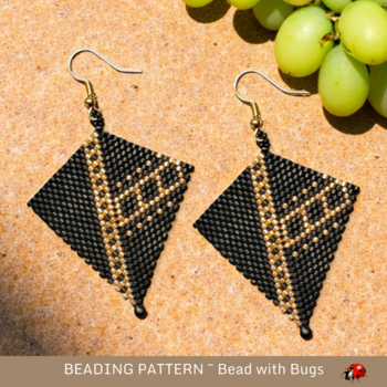 BLACK & GOLD 4: Peyote Stitch Beading Pattern by Bead with Bugs