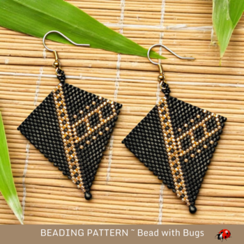 BLACK & GOLD 4: Peyote Stitch Beading Pattern by Bead with Bugs