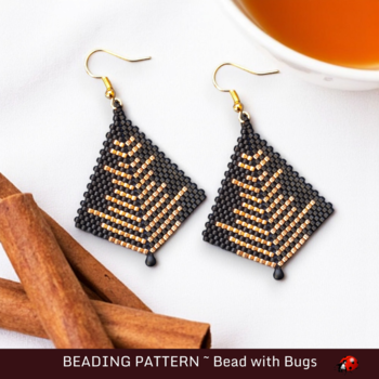 BLACK & GOLD 3: Peyote Stitch Beading Pattern by Bead with Bugs