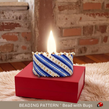 CALMING BLUES: Peyote Stitch Beaded Tea Light Cover Pattern by Bead with Bugs