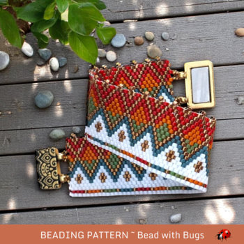 BOHO AUTUMN: A Peyote Stitch Beaded Bracelet Pattern by Bead with Bugs