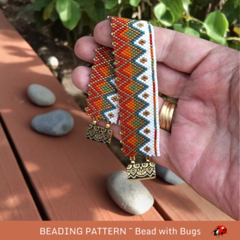 BOHO AUTUMN: A Peyote Stitch Beaded Bracelet Pattern by Bead with Bugs